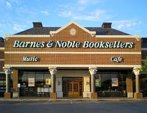 a store front with the words barns and noble booksellers on it