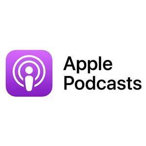 an apple logo with the words apple podcasts on it