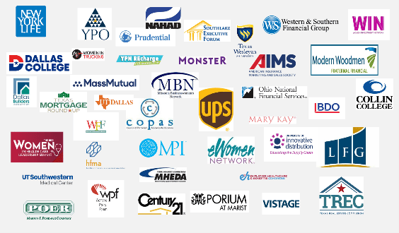 a large group of different logos on a white background